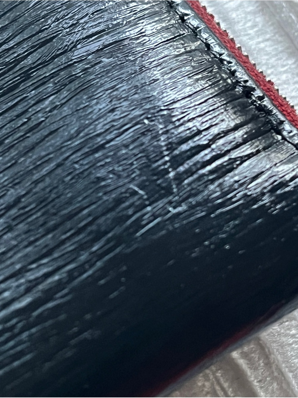 Louis Vuitton Black Wallet with Red Interior (painted)
